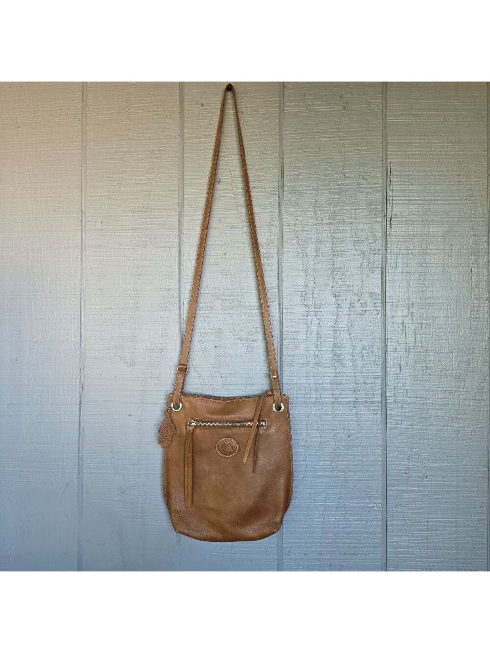 Roots Canada Genuine Leather Brown Crossbody Bag Vintage Style Shoulder Purse